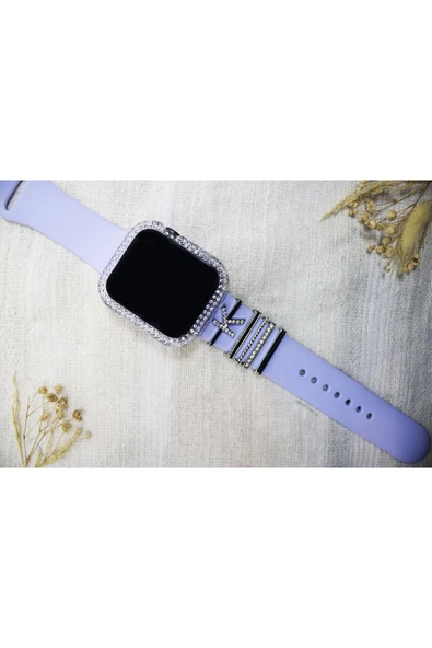 ASFAL Apple Watch Serisi Uyumlu Harfli Akıllı Saat Kordon Süsü Tüm Seriye Uyumlu Tasarım Charm Aksesuar ürün görseli 1