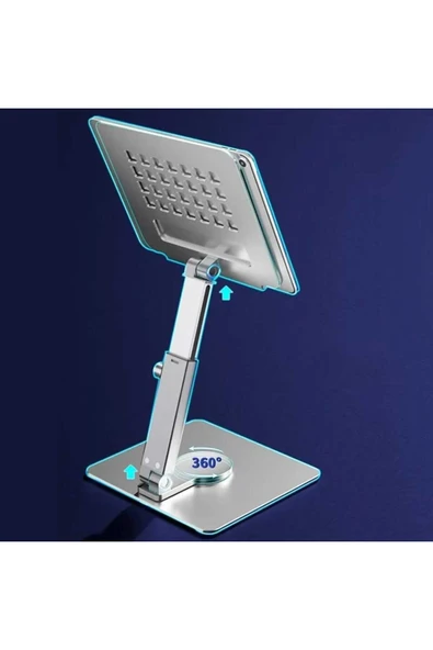 ASFAL Alüminyum, Açı ve Yükseklik Ayarlı 360° Dönen Masaüstü Telefon Laptop, Macbook İpad ve Tablet Standı - 6