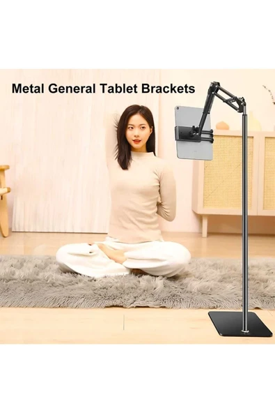 ASFAL 155 Cm Metal Ayaklı Telefon Ve Tablet Tutucu Katlanabilir Döner Başlıklı Tablet Standı - 7