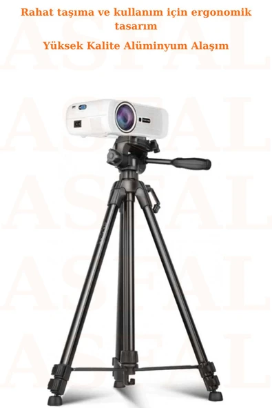 ASFAL Tam Profesyonel 173cm Kamera Cep Telefonu Projeksiyona Uygun Taşıma Çantalı Tripod - 3