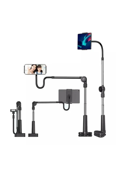ASFAL Fonksiyonel Masaüstü Ayarlanabilir Telefon Ve Tablet Tutucu Stand, Yatak Başlık Telefon Tutucu - 5