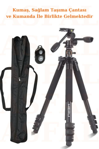 ASFAL 190cm Alüminyum Tam Profesyonel Yatak Dikey Panaromik Başlık Tripod Kamera Cep Telefonuna Uygun - 2