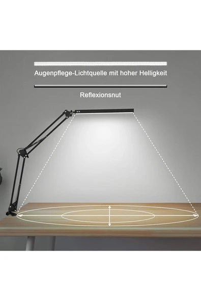 ASFAL 3 Renkli 10 Işık Kademeli Açısı Ayarlanabilir Masa Lambası Okuma Ofis Çalışma Lambası Gece Lambası - Resim 4