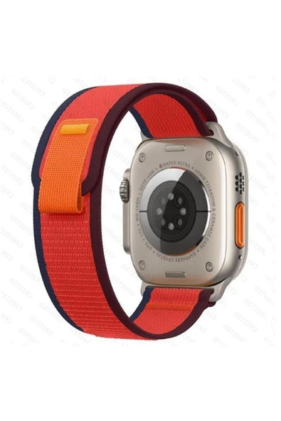 ASFAL Apple Watch Uyumlu 1 2 3 4 5 6 7 8 Se 42 44 45 49mm Örgü Işlemeli Renkli Trail Loop Kordon