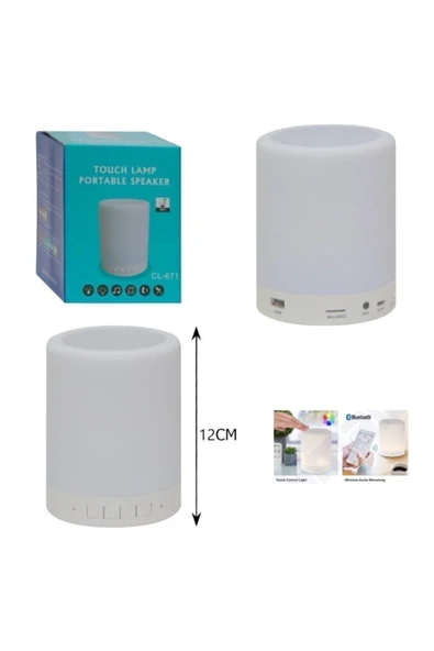 ASFAL Kablosuz Speaker Dokunmatik Lamba Renkli Led Işık Bluetooth Hoparlör Usb Şarjlı - 8
