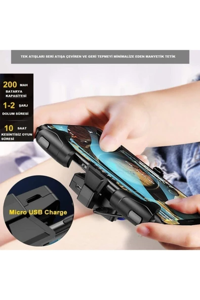 ASFAL Pubg Tetik Konsol Telefon Oyun Adaptörü Tetik Düğmesi Joystick Gamepad Makro/seri Ateş Edebilir - Resim 4