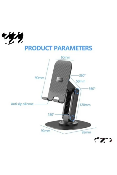ASFAL 360° Dönebilen Masaüstü Telefon ve Tablet Tutucu Katlanabilir Taşınabilir Tablet ve Telefon Standı - 3