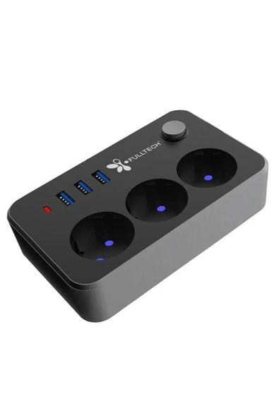 ASFAL 2 Metre Usb Li Termal Akım Korumalı 3'lü Priz 3 X Usb Uzatma Kablosu - 2