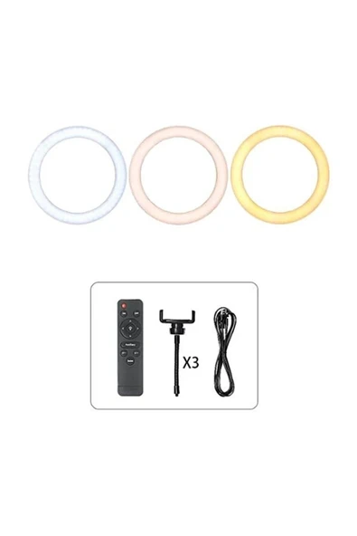 ASFAL 18 Inç Kumandalı Işık Led 210 Cm Tripod Youtuber Video Selfie Stüdyo Makyaj Tiktok Işığı Ring Light - 4