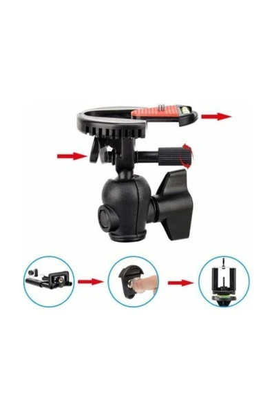 ASFAL Akrobat Silikon Ayaklı Kaymaz Su Terazili Telefon Dslr Kamera 3 Ayaklı Ahtapot Tripod Siyah - Resim 3