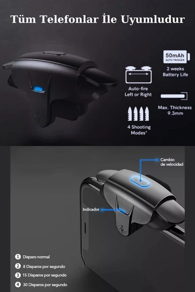 ASFAL Makro Tetik Saniyede Otuz Atış Üç Modlu Seri Atış Tetiği Pubg Tetik Parmak Eldiven Hediyeli - Resim 2
