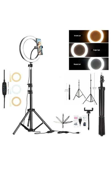 SAYWİN 14 Inç Kuaför Makyaj Çekimi Işığı Ring Light - 4