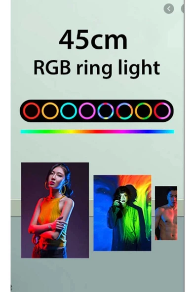 ASFAL 45 cm Rgb Işık, Kumanda Ve Çantalı -210 Cm Tripot Renkli Makyaj Tiktok Selfie Işığı Selfie Tripod - 5