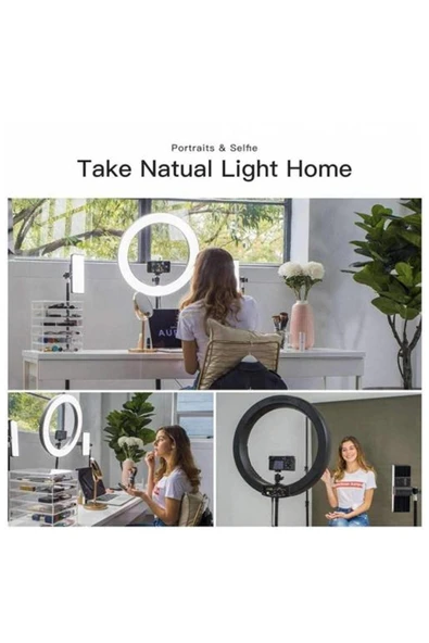 SAYWİN Kuaför Makyaj Çekimleri Ring Light Sürekli 12 Inç Işık 2m Stand