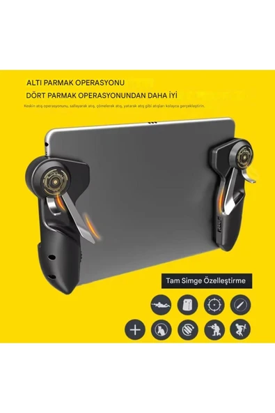 ASFAL 12.9 inçe Kadar Uyumlu 6 Parmak Pubg Oyun Konsolu iPad Tablet için Pubg Tetik Mobile Joystick