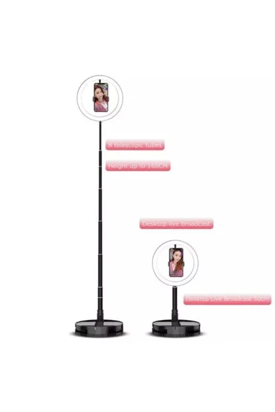 SAYWİN G1 3500 K-6000 K 160 Led Teleskopik Halka Lamba Ring Light Taşınabilir Katlanır Selfie Işığı - 7