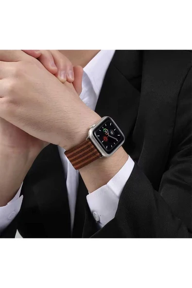 ASFAL Apple Watch 3/4/5/6/7/8/9/10/se/ultra/ultra2 44mm/45mm/46mm/49mm Uyumlu Kumaş Kordon - 2