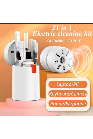 ASFAL Şarjlı Mini Elektrikli Süpürge 21 in 1 Bilgisayar, Kamera, Telefon Klavye ve  Airpods Temizleme Seti - 4