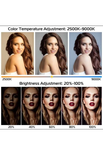 ASFAL 2500-9000K 3 Renkli Kumandalı, Canlı yayın, Vlog Seti Telefon ve Kamera Uyumlu Tripodlu Çekim Işığı - Resim 5