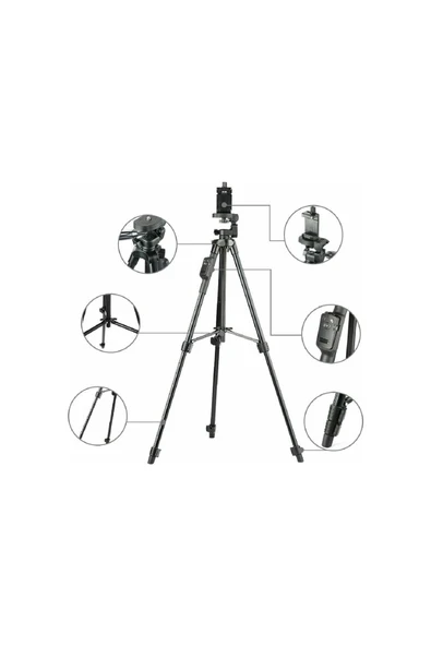 NEEPHO Bluetooth Uzaktan Kumandalı 125 Cm Yunteng 5208 Tripod Taşıma Çantalı Telefon Ve Kamera Uyumlu