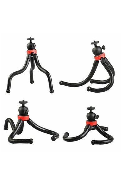 ASFAL 30 Cm Esnek Tripod Gorillapod Dslr Telefon Kamera Tutucu Tutacağı Standı + Telefon Tutacağı - Resim 2