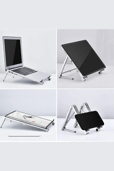 ASFAL Metal Laptop Standı. Tablet, Telefon Standı Cep Boy Çok Amaçlı Pratik ve Şık Stand