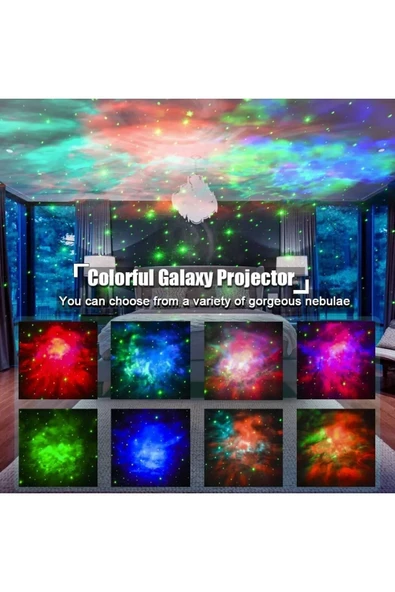 ASFAL Zamanlayıcılı Kumandalı Astronot Gece Lambası Projektör Işıklı Samanyolu Galaksi Masa Lambası - 7