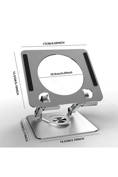 ASFAL 360° Dönen 17 inç Uyumlu Katlanabilir Taşınabilir Masaüstü Telefon, Macbook, Tablet, Laptop Tutucu - 7