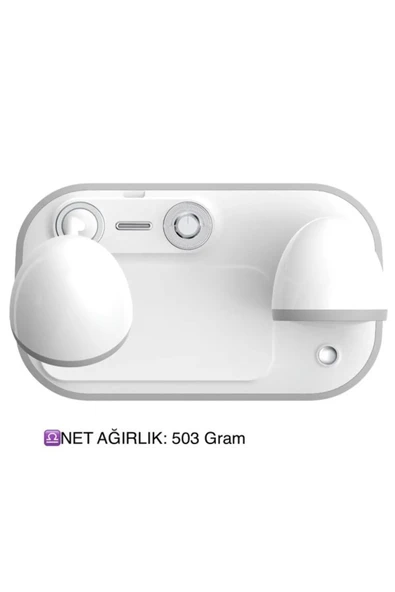 ASFAL 3in1 Premium Taşınabilir 15W Kablosuz Şarj Standı Bluetooth Hoparlör ve 3 Renkli Masa Lambası - Resim 4