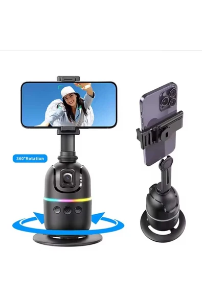 ASFAL Yüz Takibi Yapan 360° Dönen Gimbal Telefon Sabitleyici Selfie ve  Video Çekimi İçin Akıllı Tripod