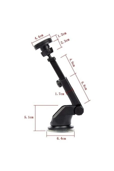 ASFAL Araç Içi Vantuzlu Manyetik Mıknatıslı Telefon Tutucu Tutacağı Uzayabilen Car Holder - 2