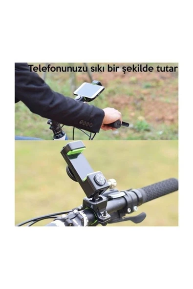 ASFAL Pusulalı Gidon Bağlantılı Motosiklet Bisiklet Scooter Bebek Arabası Telefon Tutucu - Resim 8