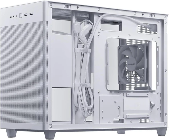 Asus Prime AP201 1 Fanlı Beyaz mATX Bilgisayar Kasası - 3