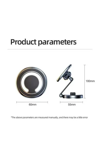 ASFAL Mükemmel Kaliteli Metal 360 Dönen Mıknatıslı Magsafe Masaüstü ve Araç İçi Telefon Tutucu - 6