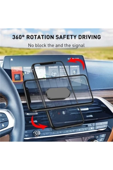 ASFAL Yapışkanlı Mıknatıslı 360 Derece Dönebilen Araç içi Telefon Tutucu  Dikey ve Yatay Kullanılır - Resim 5