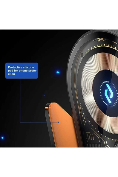 ASFAL Sensörlü 15W Kablosuz Şarj Özellikli Kaliteli Transparan Araç içi Telefon Tutucu Havalandırma Uyumlu - Resim 8