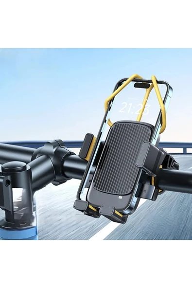ASFAL Kilit Özeliklli Gidon Bağlantılı 360° Dönen Bisiklet, Scooter, Atv ve Motosiklet Telefon Tutacağı