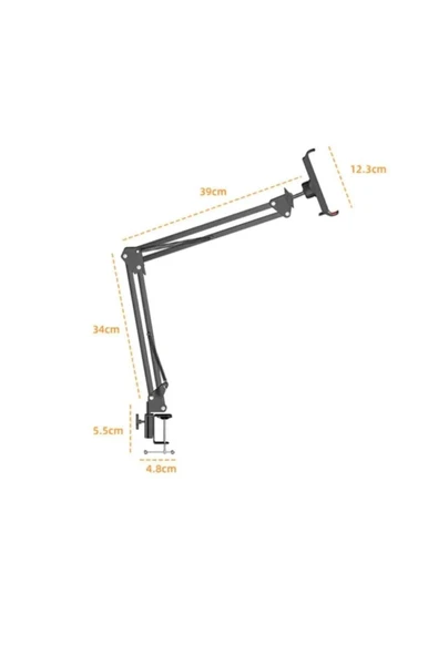 ASFAL Metal Açısı ve Yüksekliği Ayarlanabilir Masaüstü Telefon veya Tablet Tutucu Stand - 2