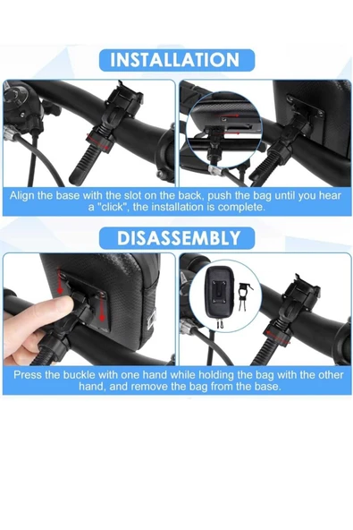 ASFAL 7' Uyumlu Fonksiyonel Taşıma Çantası Bisiklet Scooter, Atv ve Motosiklet Telefon Tutucu - 3