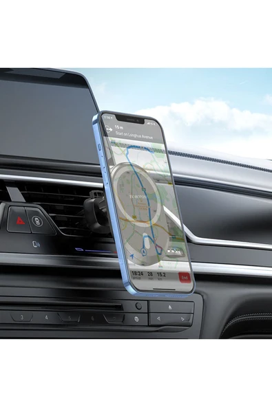 ASFAL Magsafe Uyumlu Mıknatıslı Telefon Tutucu Havalandırma Girişli 360° Dönebilen Telefon Tutacağı - 7