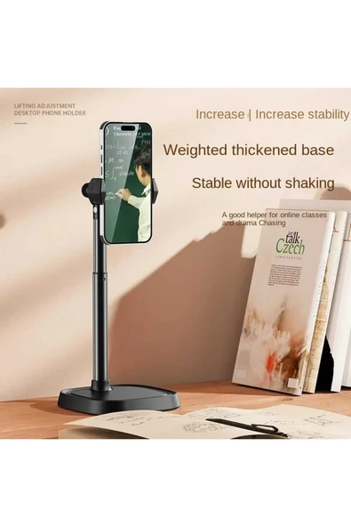 ASFAL Uzunluğu ve Açısı Ayarlanabilir Masaüstü Telefon Tutacağı 40 cm Uzunluk Fonksiyonel Telefon Standı - 4