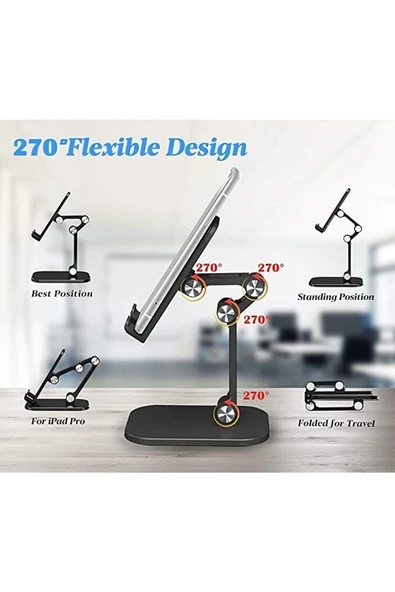 ASFAL Katlanabilir Ayarlanabilir Masaüstü Telefon Tutucu Stand Tablet Tutucu Stand 4-9 Inç - 5