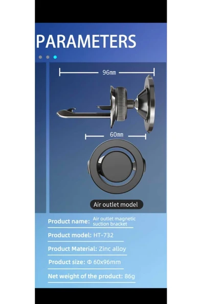 ASFAL Magsafe Uyumlu Mıknatıslı Araç İçi Izgara Uyumlu Telefon Tutucu telefon Tutacağı - 2