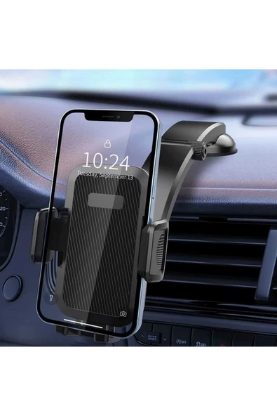 ASFAL Araç İçi Ayarlanabilir Telefon Tutucu, Cam ve Torpido Uyumlu Şık ve Kaliteli 360° Kullanılır - Resim 2