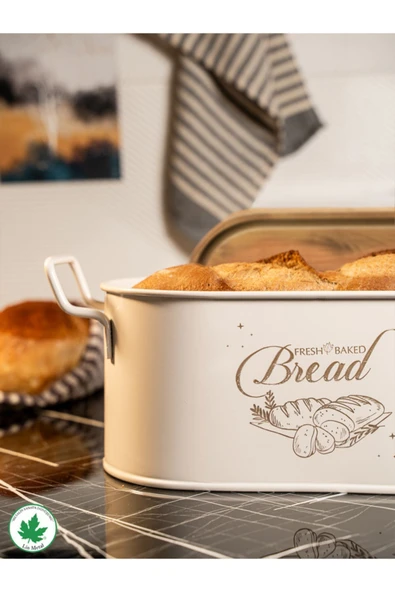 Tahta Kapaklı Metal Ekmeklik, Ahşap Kapaklı Ekmeklik (Bread Baskılı) - 9
