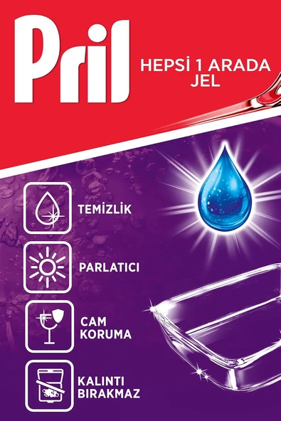 Pril Hepsi 1 Arada Jel Standart 60 Yıkama Bulaşık Deterjanı - 3