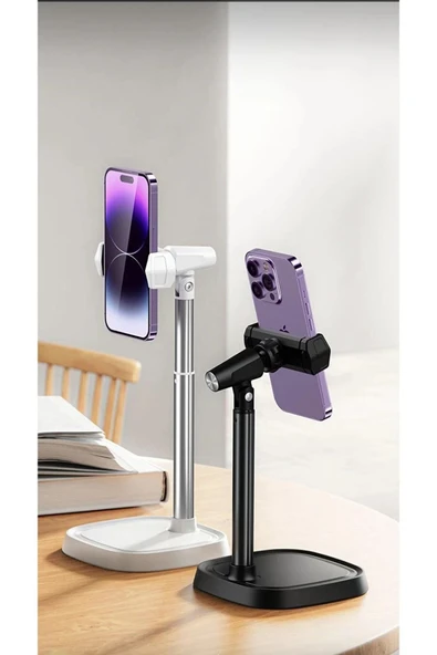ASFAL Uzunluğu ve Açısı Ayarlanabilir Masaüstü Telefon Tutacağı 40 cm Uzunluk Fonksiyonel Telefon Standı - 5