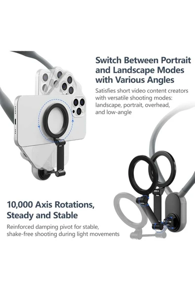 ASFAL Magsafe Uyumlu Manyetik Telefon Tutucu Vlog, Aksiyon ve Video Çekimi Aksesuarı - 7