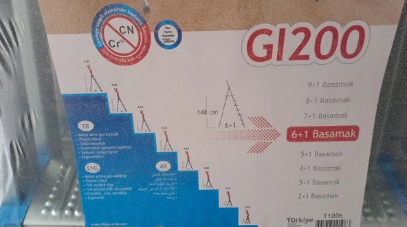 GALVENİZ KAPLAMA MERDİVEN 6+1 BASAMAKLI - 2