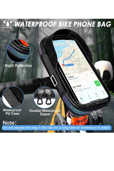 ASFAL 7' Uyumlu Fonksiyonel Taşıma Çantası Bisiklet Scooter, Atv ve Motosiklet Telefon Tutucu - 6